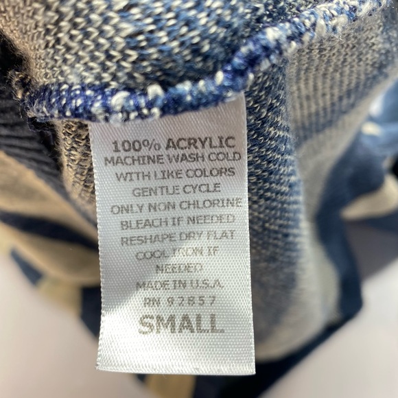 Sweet n Sinful Striped Blue / Cream Classic Casual Knit Top Size Small - Picture 10 of 15